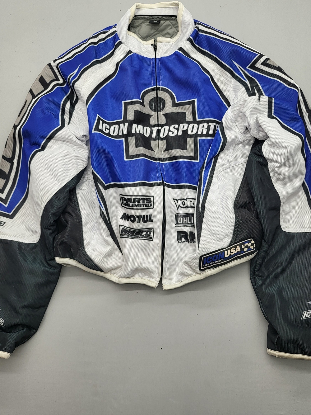 ICON Blue, White & Black Motosports Performance Jacket